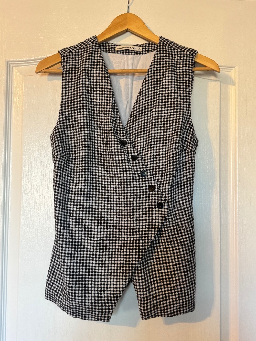 Gingham Asymmetric Vest